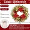 Christmas Wreaths for Front Door,22In Christmas Wreaths Decorations with Lights,Christmas Balls, Pine Cones, Golden Twigs, Pine Needles for Door Window Outdoor Home Decoration